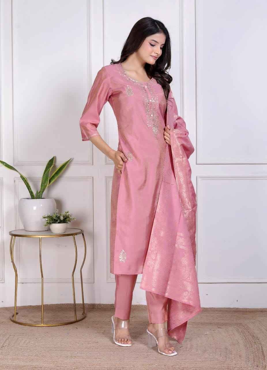 Pastle pink  pastel kurta set